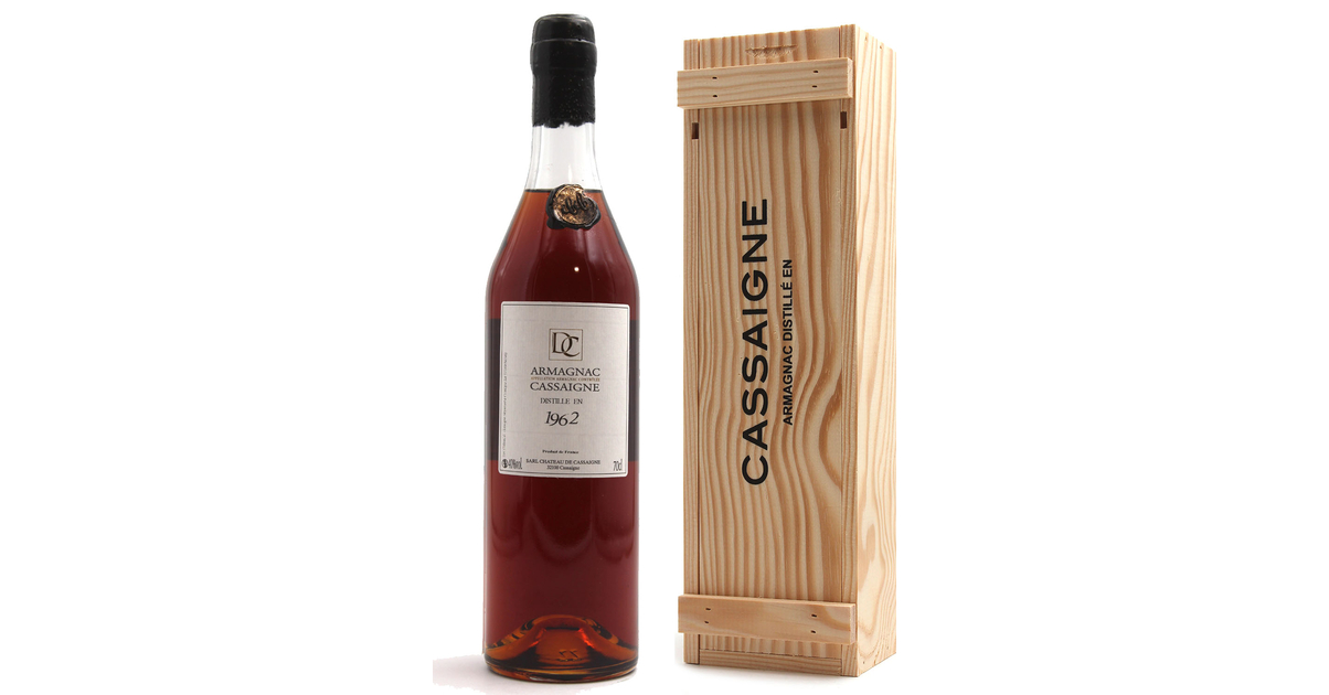 coffret Bois Armagnac Cassaigne Millésime 1962 - 70cl